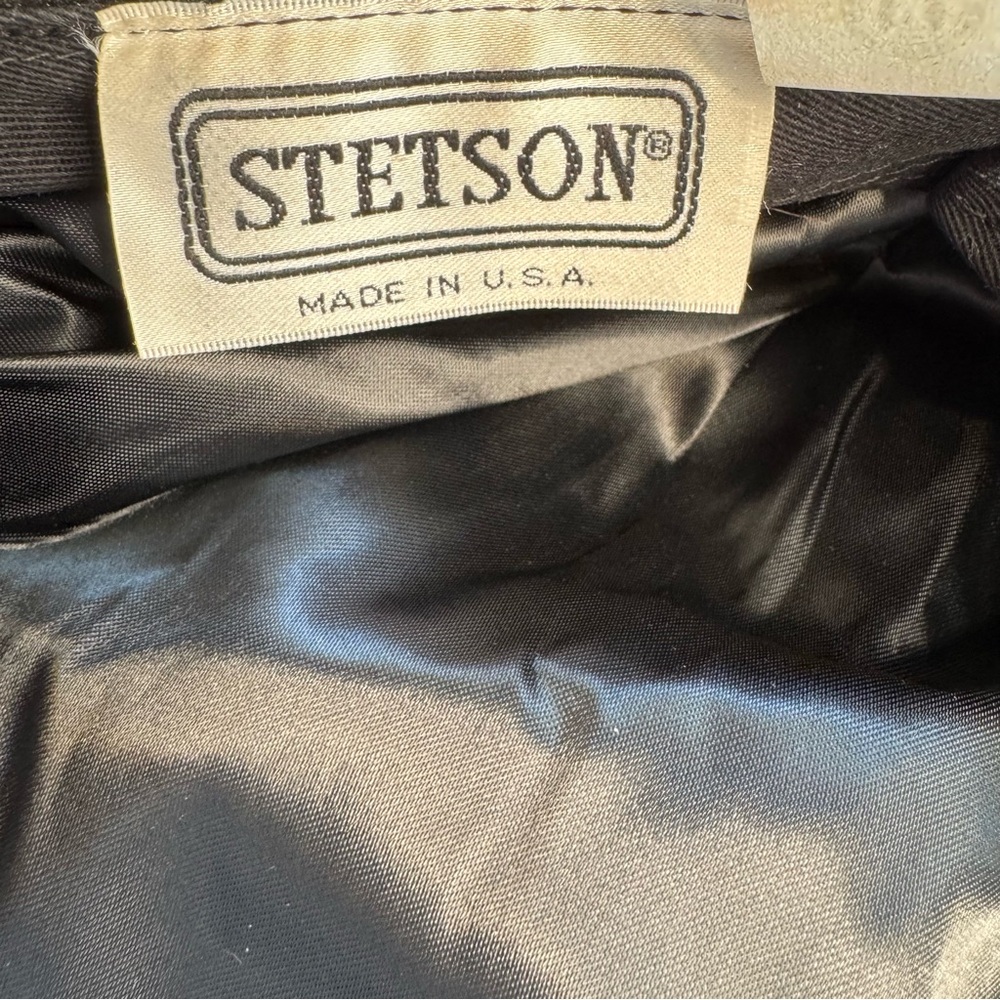 Vintage Stetson Black Hat Driver Sz XL  Cabbie Golf Flat Breathable Linen USA - Picture 9 of 9